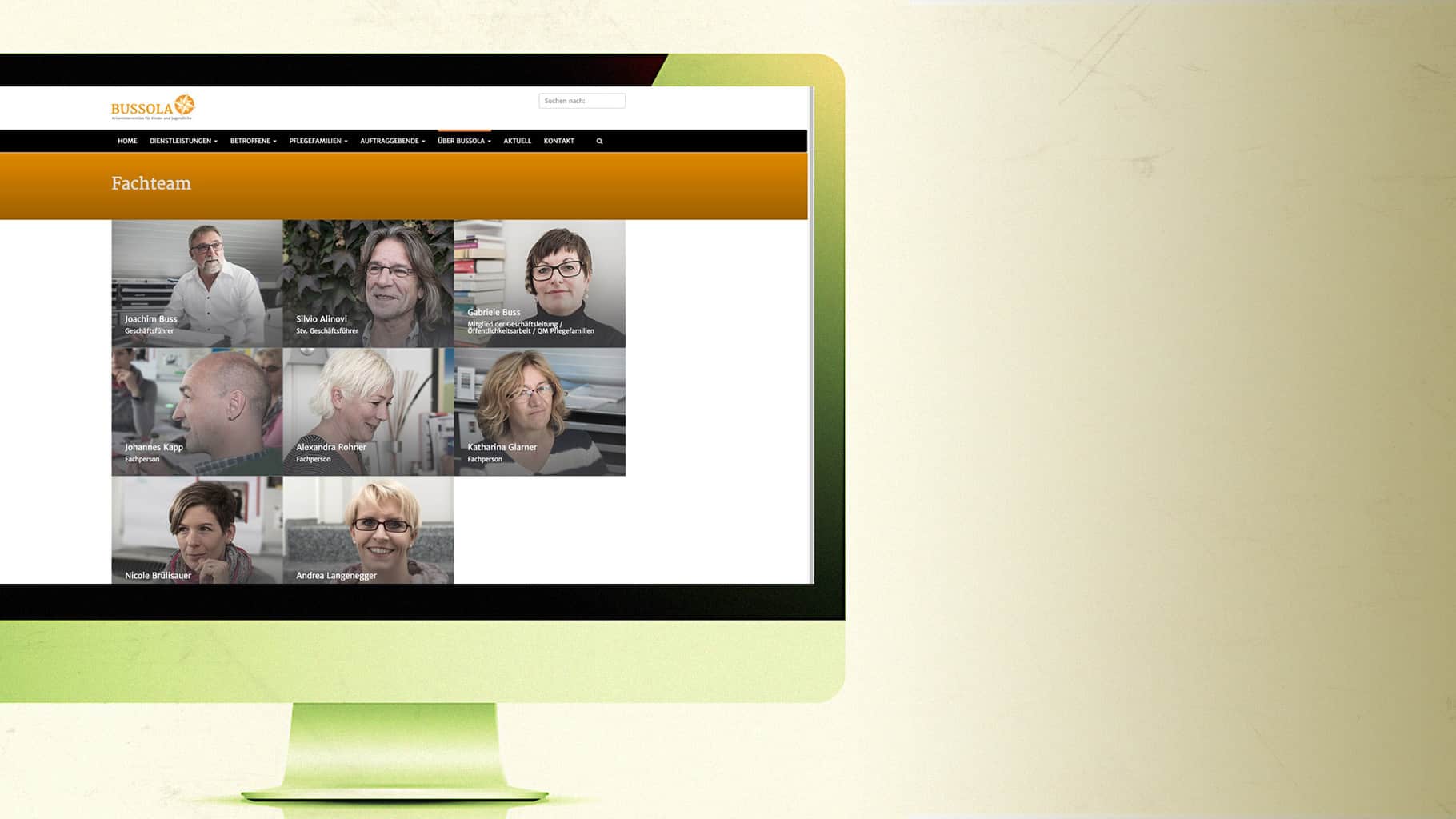 Website Bussola: Fachteam